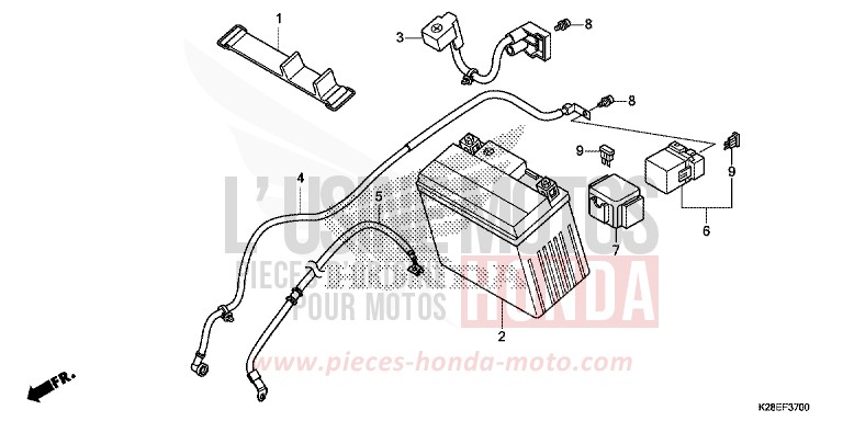 BATTERIE de CRF125F "Petites Roues" EXTREME RED (R292) 2023